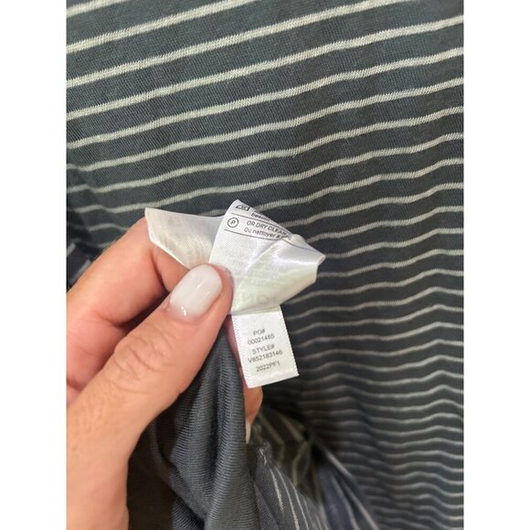 Vince Classic Stripe Tie Shirt Dress Navy White Womens Size Small - Picture 10 of 11